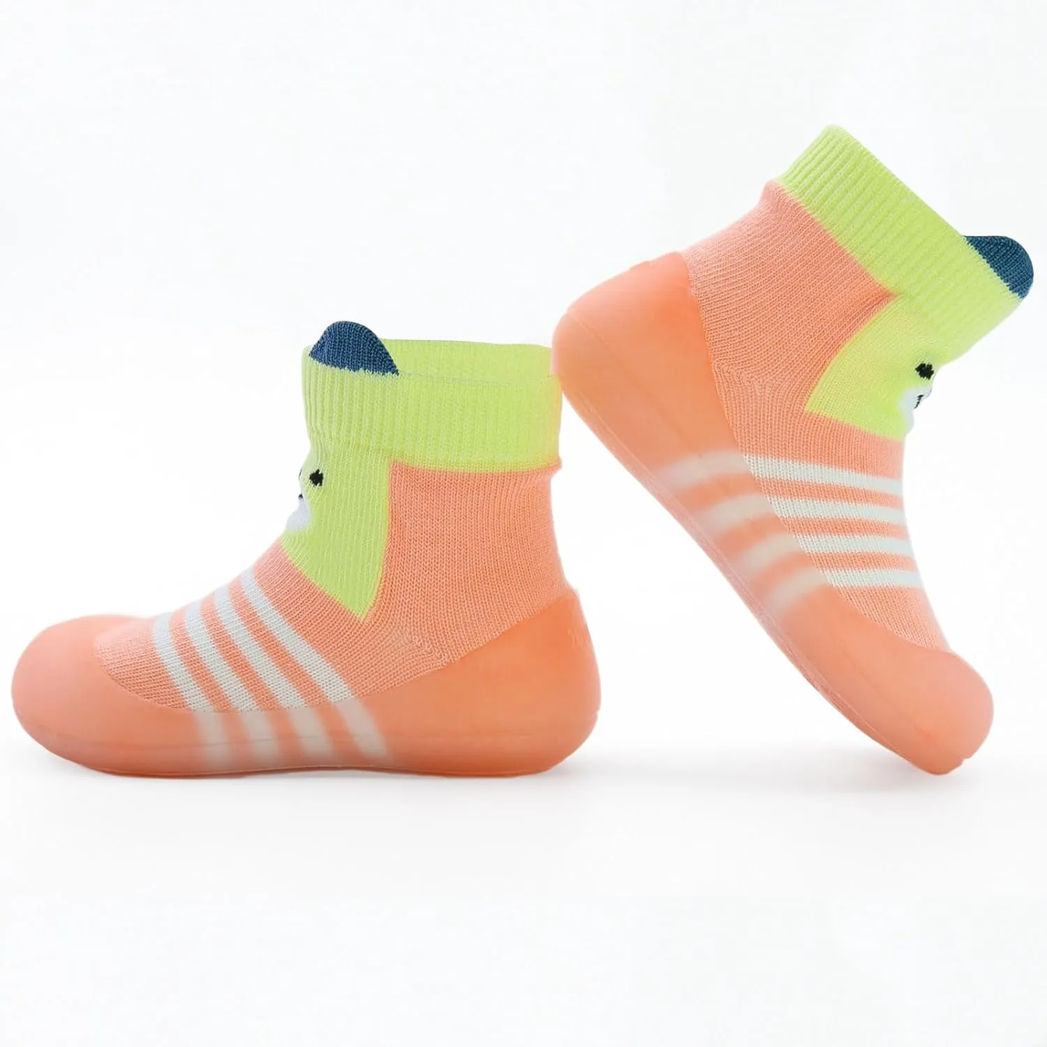 1 Pair Baby Shoes, Baby Socks Shoes Boys/Girls Walkers Shoes Non-Skid Slipper Shoes with Soft Rubber Sole Toddle Sneaker Pinks, Gray, Green