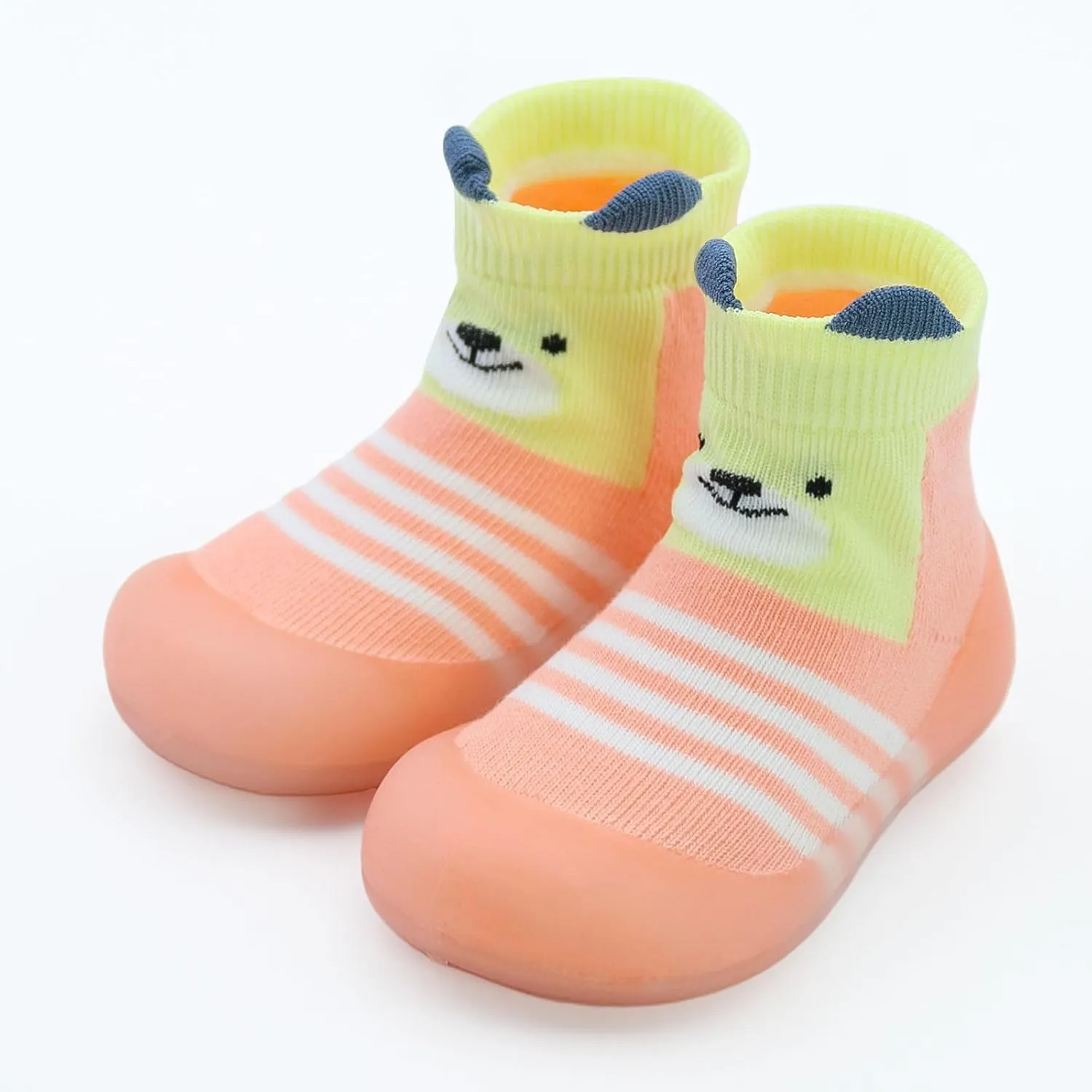 1 Pair Baby Shoes, Baby Socks Shoes Boys/Girls Walkers Shoes Non-Skid Slipper Shoes with Soft Rubber Sole Toddle Sneaker Pinks, Gray, Green