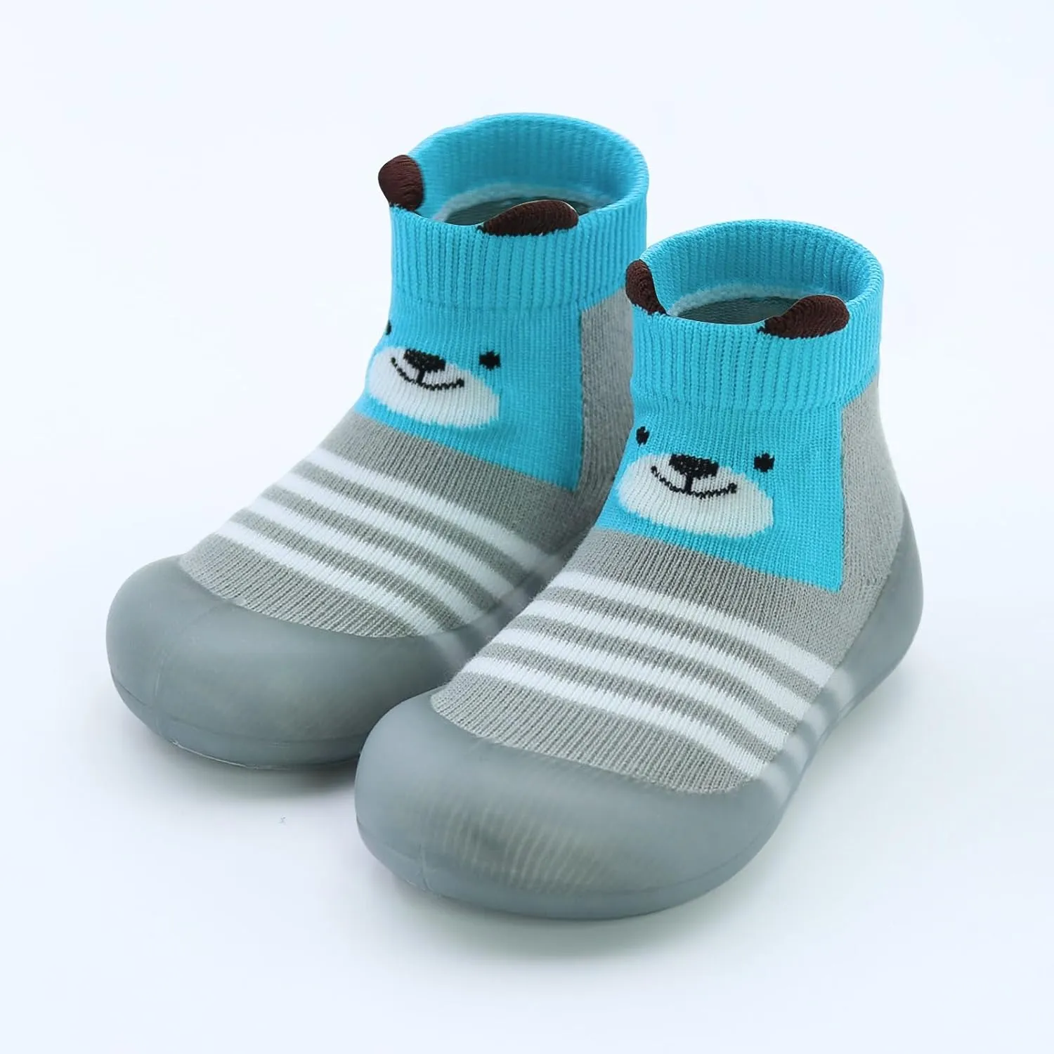 1 Pair Baby Shoes, Baby Socks Shoes Boys/Girls Walkers Shoes Non-Skid Slipper Shoes with Soft Rubber Sole Toddle Sneaker Pinks, Gray, Green