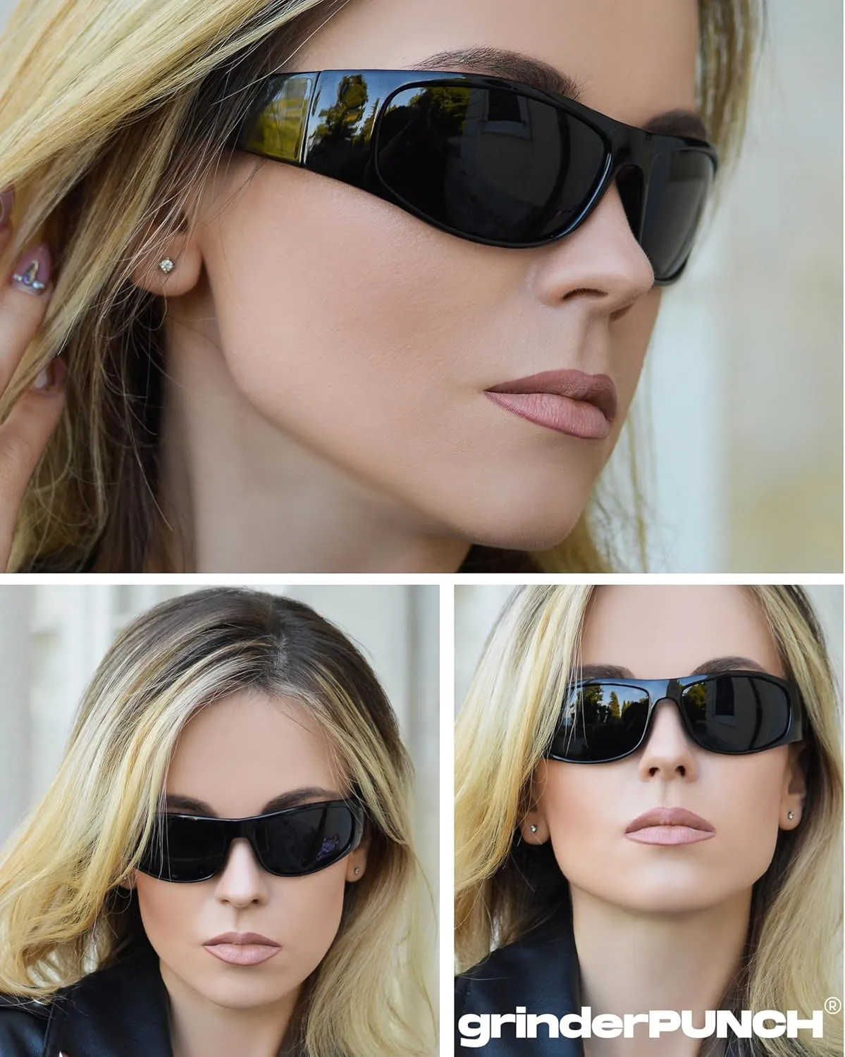 grinderPUNCH Polarized Wrap Around Sunglasses for Men and Women ?C Lightweight Sports Wraparound Sunglasses UV Protection
