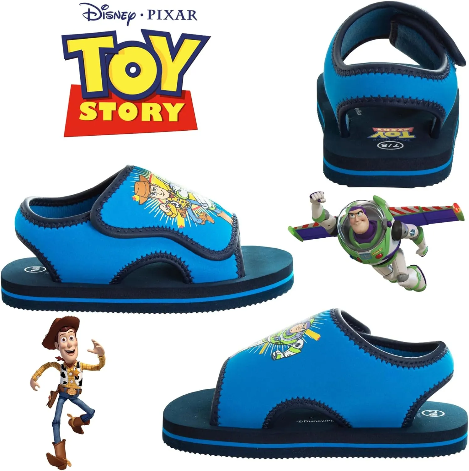 Josmo PawPatrol Cars ToyStory Spiderman Summer Sandals Kids Water Shoes Open Toe Outdoor Slides Chase Marshall Lightning McQueen Woody Buzz Lightyear Beach Sport Slip On(Toddler - Little Kid)