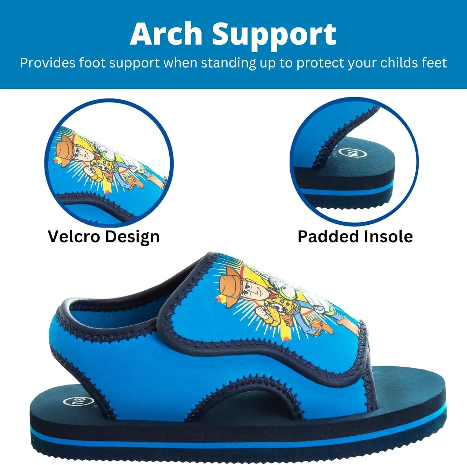 Josmo PawPatrol Cars ToyStory Spiderman Summer Sandals Kids Water Shoes Open Toe Outdoor Slides Chase Marshall Lightning McQueen Woody Buzz Lightyear Beach Sport Slip On(Toddler - Little Kid)