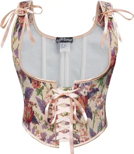 Scarlet Darkness Women's Renaissance Corset Floral Underbust Corset Tops Vintage Boned Corset Belt