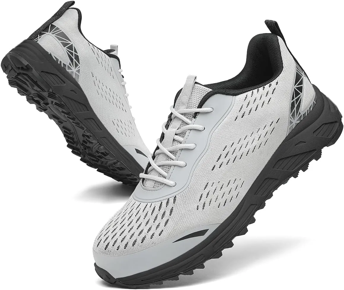 VikoViren Steel Toe Shoes for Men Women Comfy Lightweight Indestructible Non Slip Safety Work Sneakers Warehouse Industry Construction Shoes