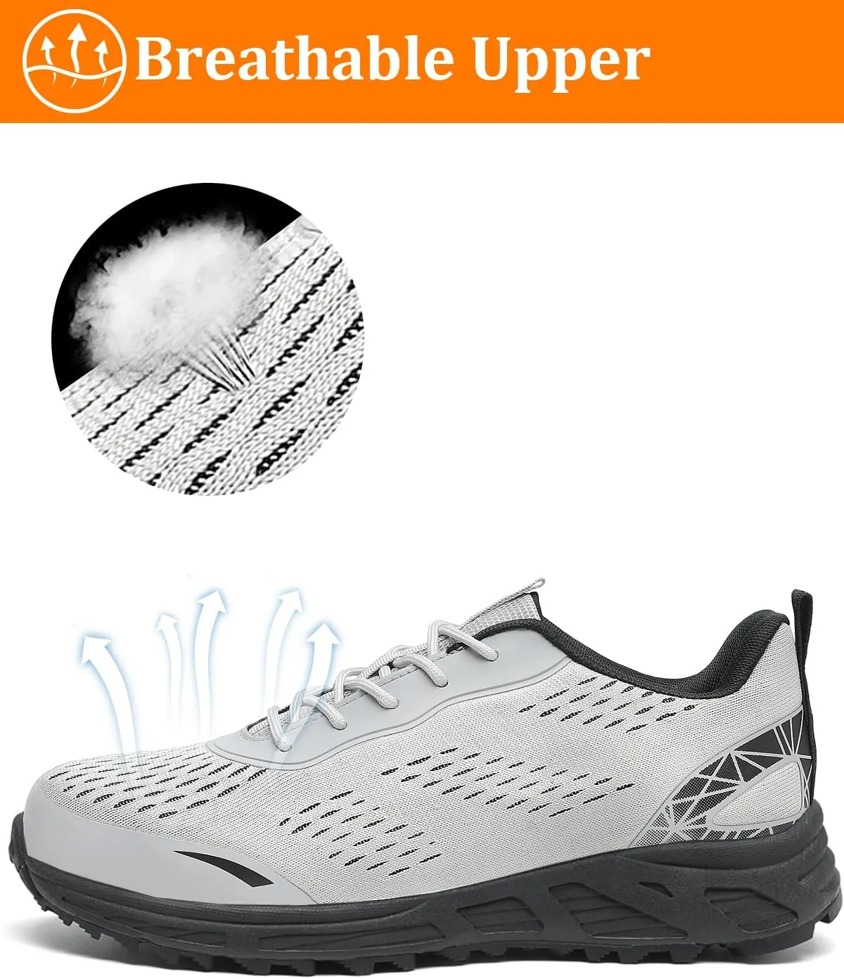 VikoViren Steel Toe Shoes for Men Women Comfy Lightweight Indestructible Non Slip Safety Work Sneakers Warehouse Industry Construction Shoes