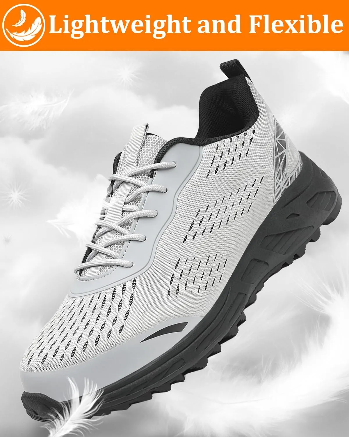 VikoViren Steel Toe Shoes for Men Women Comfy Lightweight Indestructible Non Slip Safety Work Sneakers Warehouse Industry Construction Shoes