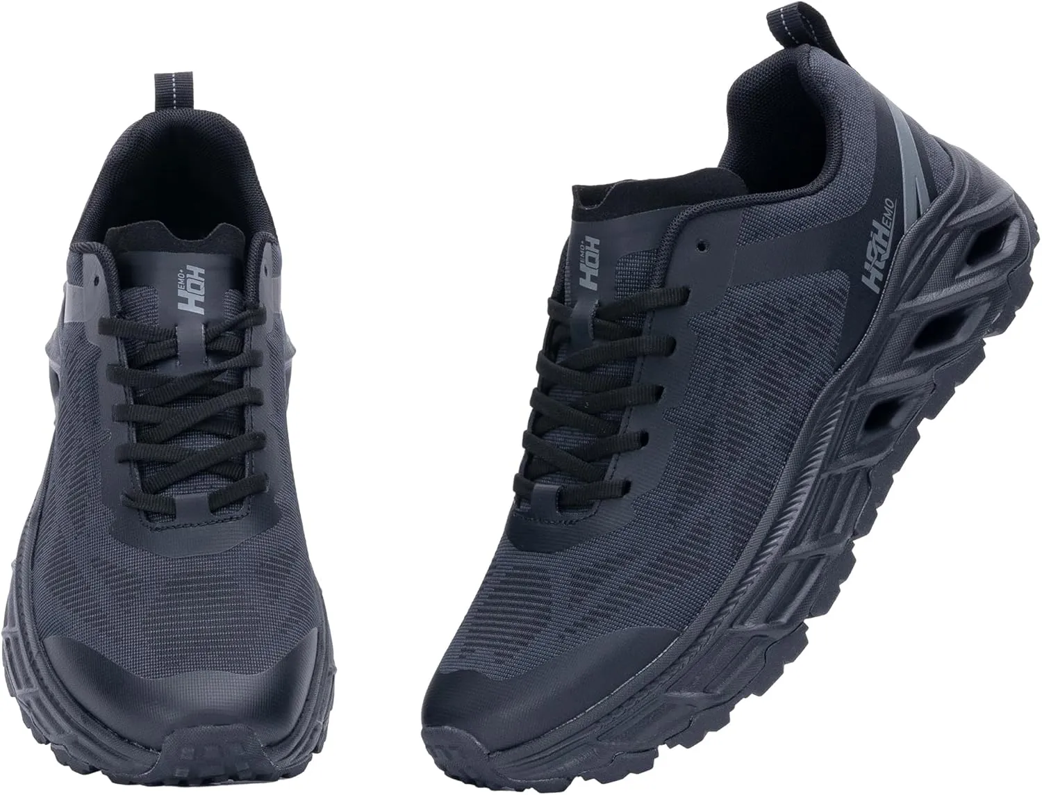 Wide Trail Running Shoes for Mens - FALKON 1.0 Waterproof Hiking Sneakers Wide Width for Outdoor with Jet-Holes Sole