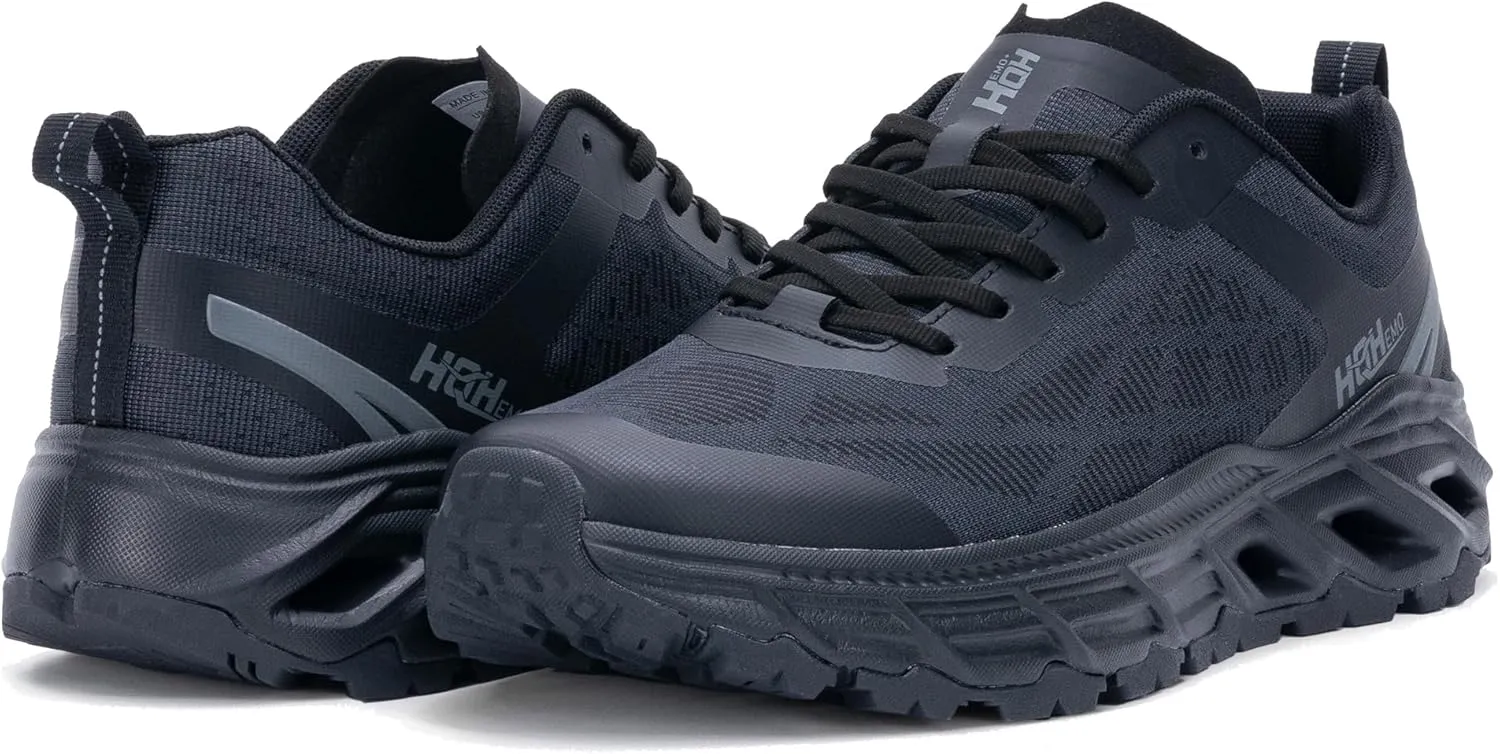 Wide Trail Running Shoes for Mens - FALKON 1.0 Waterproof Hiking Sneakers Wide Width for Outdoor with Jet-Holes Sole
