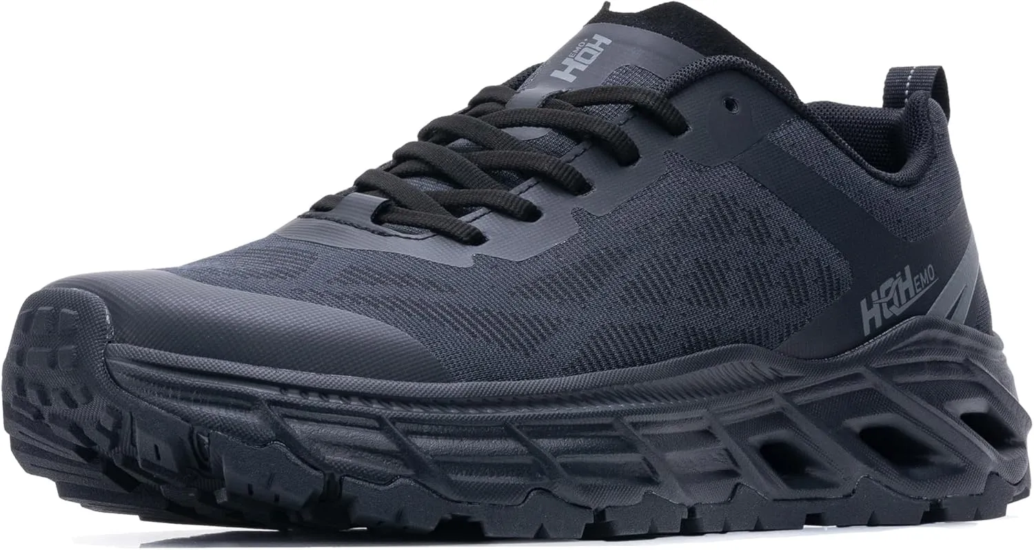 Wide Trail Running Shoes for Mens - FALKON 1.0 Waterproof Hiking Sneakers Wide Width for Outdoor with Jet-Holes Sole